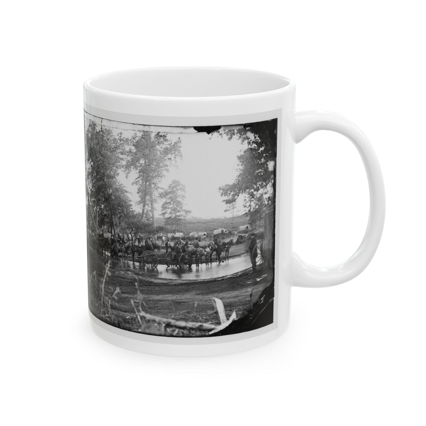 Cedar Mountain, Va. Federal Battery Fording A Tributary Of The Rappahannock On The Day Of Battle (U.S. Civil War) White Coffee Mug