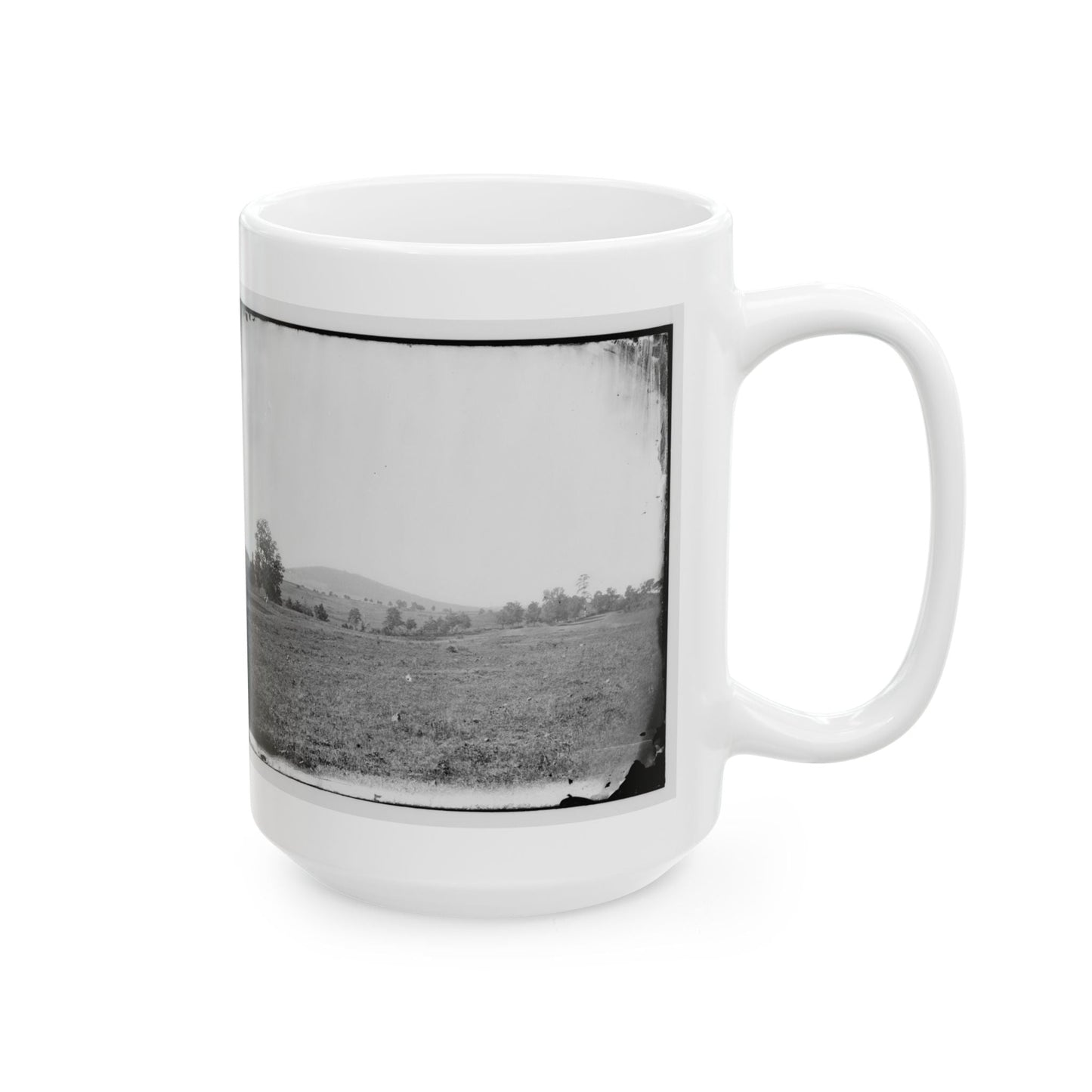 Cedar Mountain, Va. View Of Battlefield With The Mountain In The Distance (U.S. Civil War) White Coffee Mug