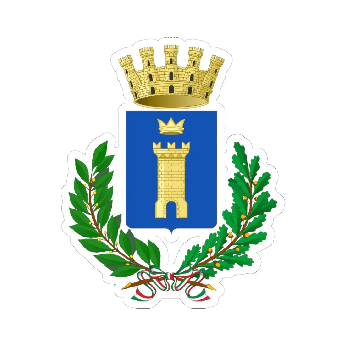 Ceglie Messapica-Stemma (Italy) (Coat of Arms) STICKER Vinyl Kiss-Cut Decal 4 Inch White - The Sticker Space