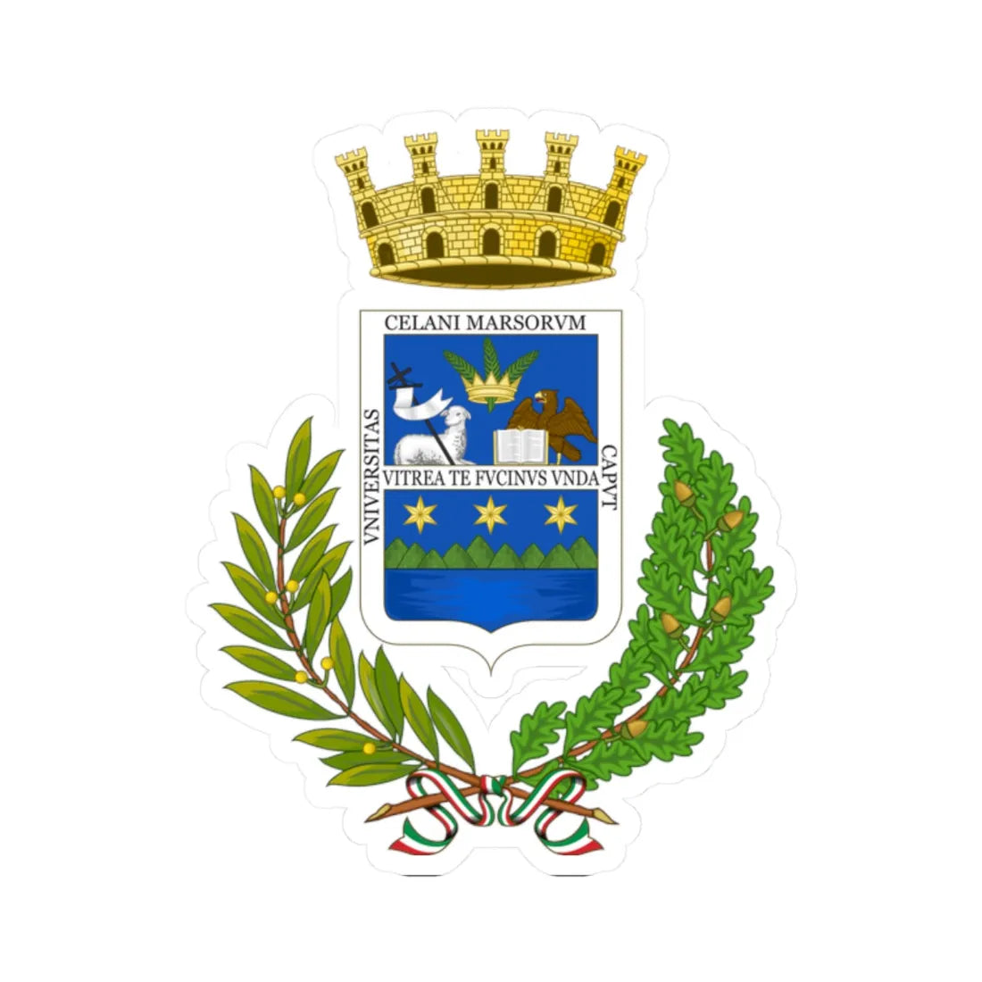 Celano-Stemma (Italy) (Coat of Arms) STICKER Vinyl Kiss-Cut Decal - The Sticker Space