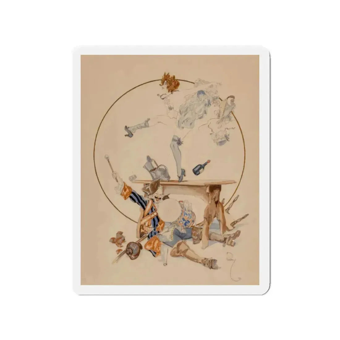 Celebration!, 1922 (Magazine Illustration) Refrigerator Magnet 2 Inch Die-Cut - The Sticker Space