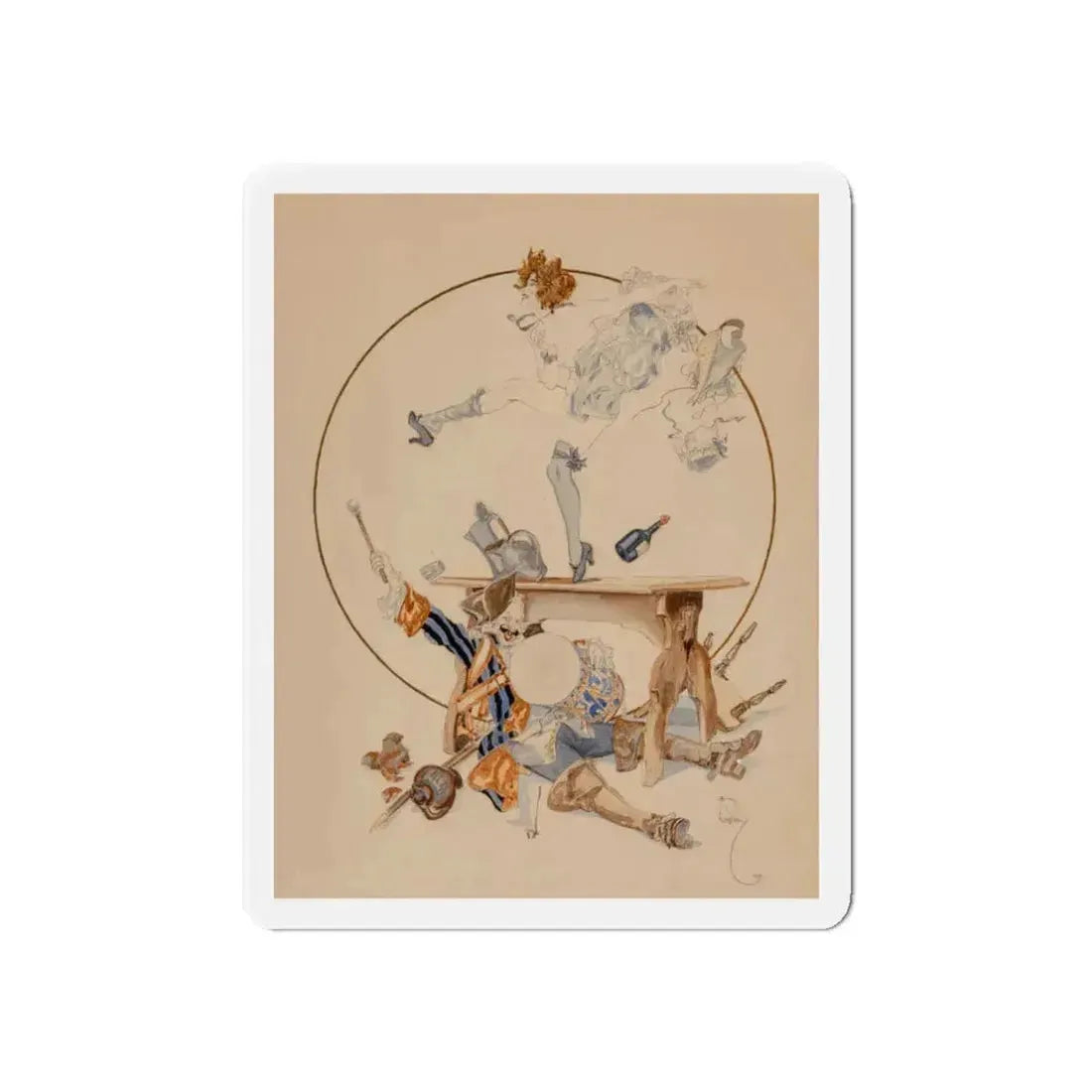 Celebration!, 1922 (Magazine Illustration) Refrigerator Magnet 3 Inch Die-Cut - The Sticker Space