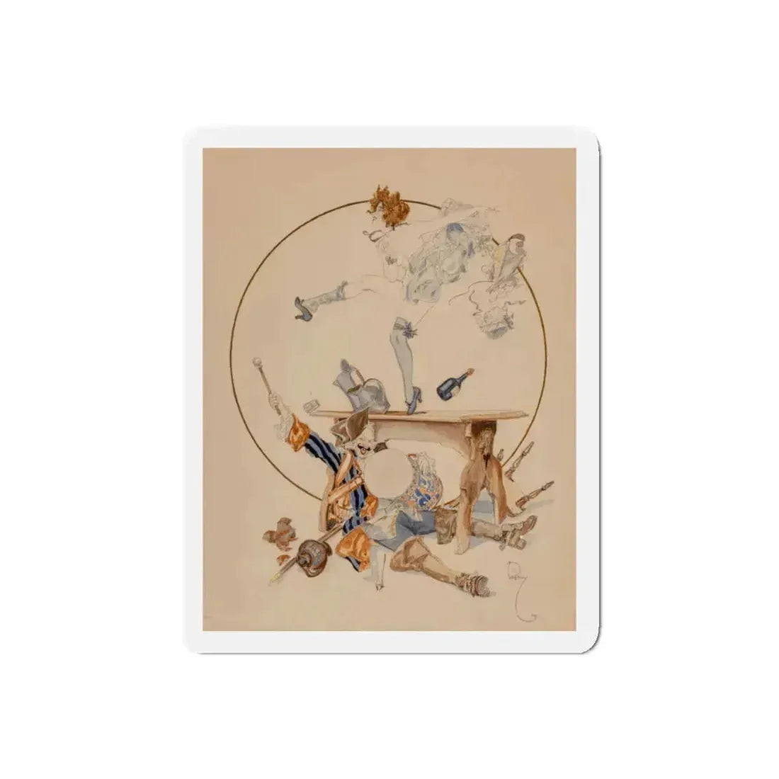 Celebration!, 1922 (Magazine Illustration) Refrigerator Magnet 5 Inch Die-Cut - The Sticker Space