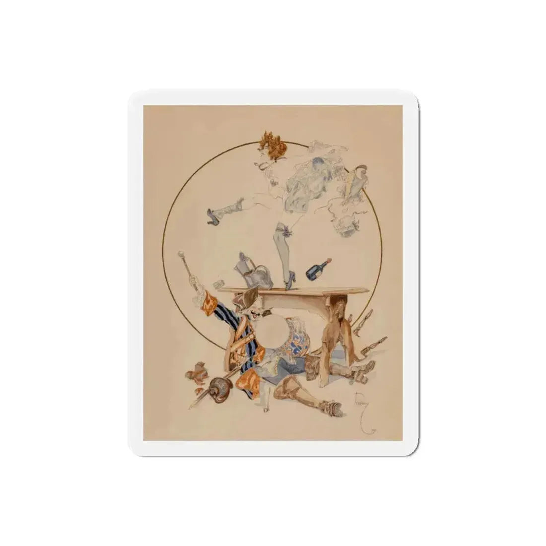 Celebration!, 1922 (Magazine Illustration) Refrigerator Magnet 6 Inch Die-Cut - The Sticker Space