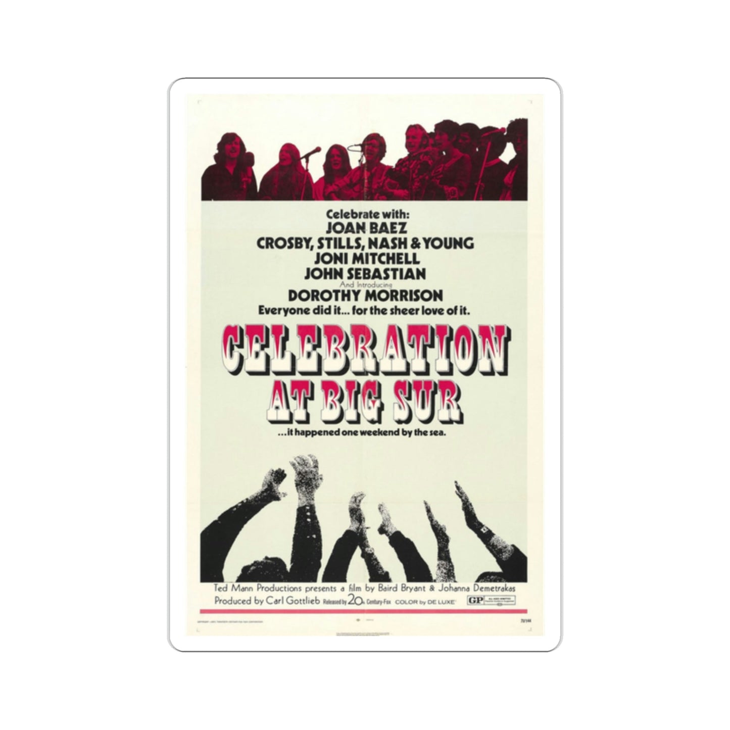 Celebration at Big Sur 1971 Movie Poster STICKER Vinyl Die-Cut Decal-2 Inch-The Sticker Space