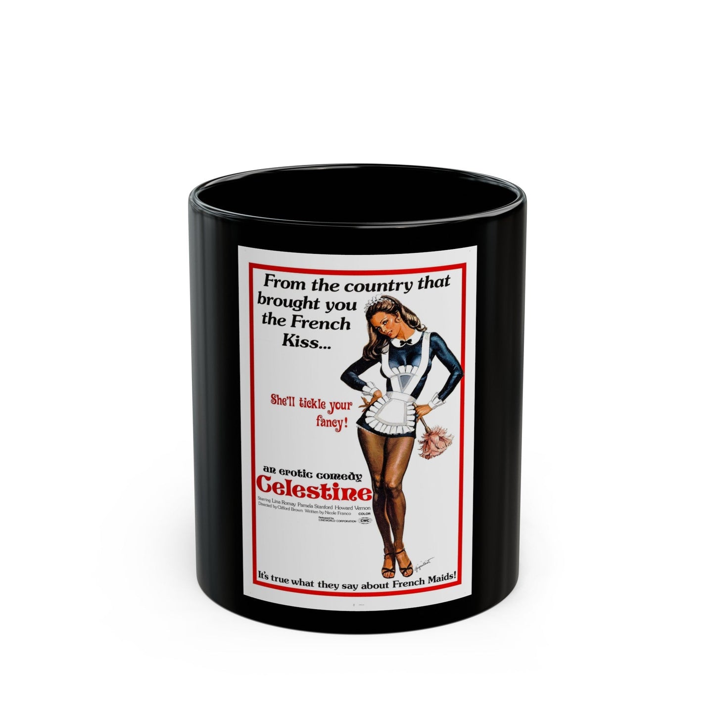 CELESTINE 1974 Movie Poster - Black Coffee Mug-11oz-The Sticker Space