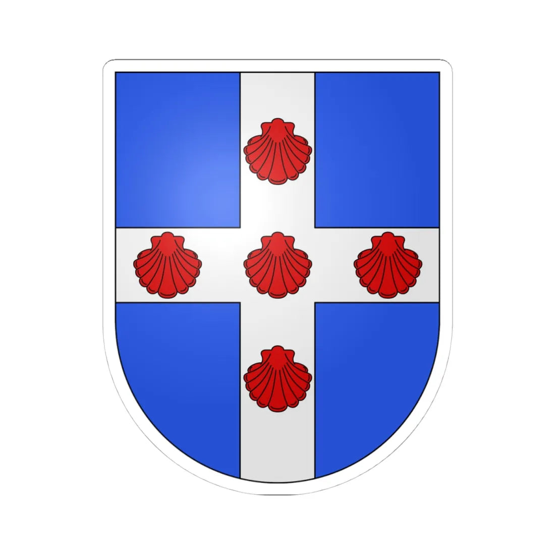 Celigny-coat of arms (Switzerland) (Coat of Arms) STICKER Vinyl Kiss-Cut Decal 4 Inch White - The Sticker Space