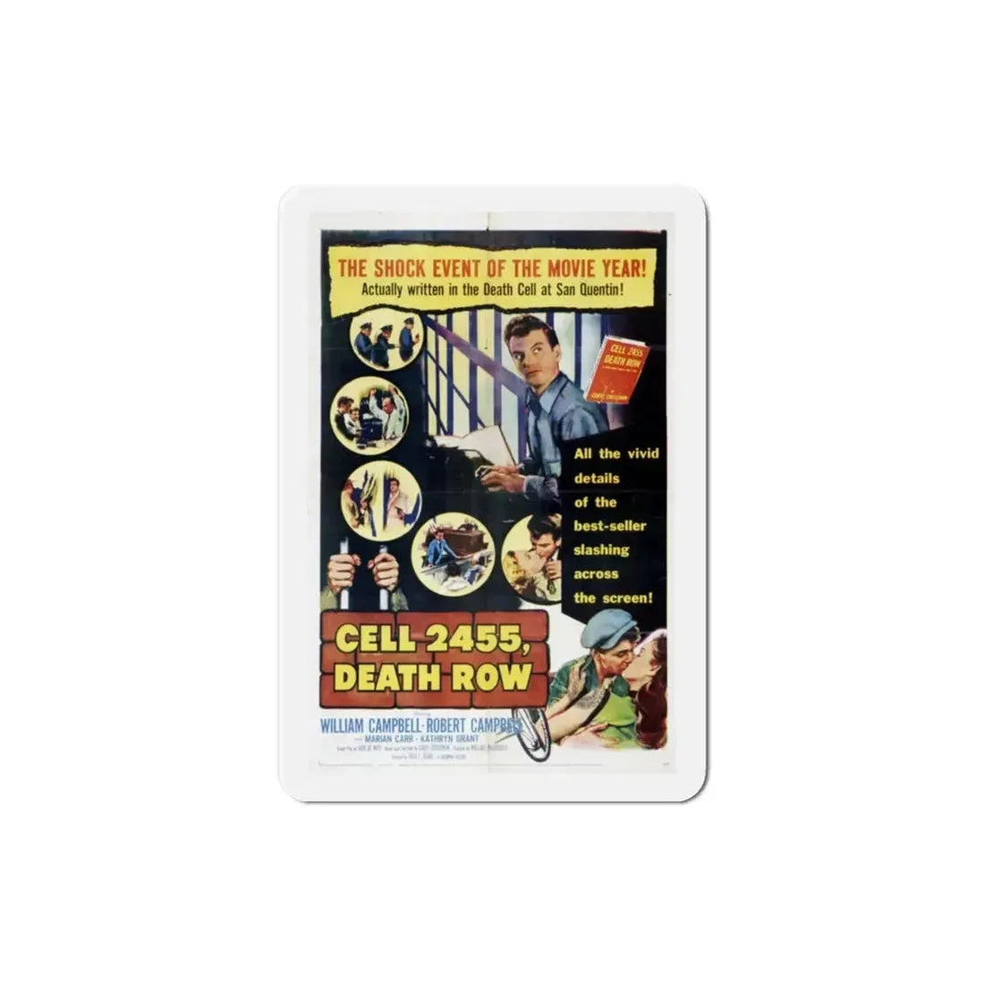 Cell 2455 Death Row 1955 Movie Poster Refrigerator Magnet - The Sticker Space