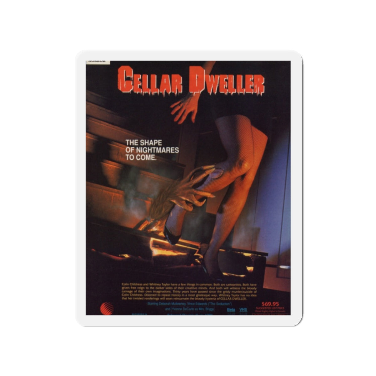 CELLAR DWELLER 1987 Movie Poster - Die-Cut Magnet-2" x 2"-The Sticker Space