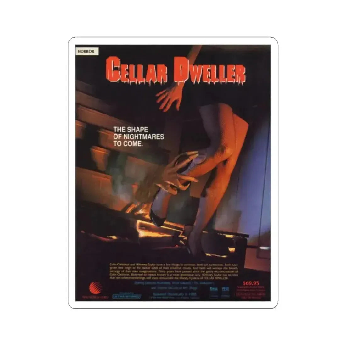 CELLAR DWELLER 1987 Movie Poster - STICKER Vinyl Kiss-Cut Decal 3 Inch White - The Sticker Space