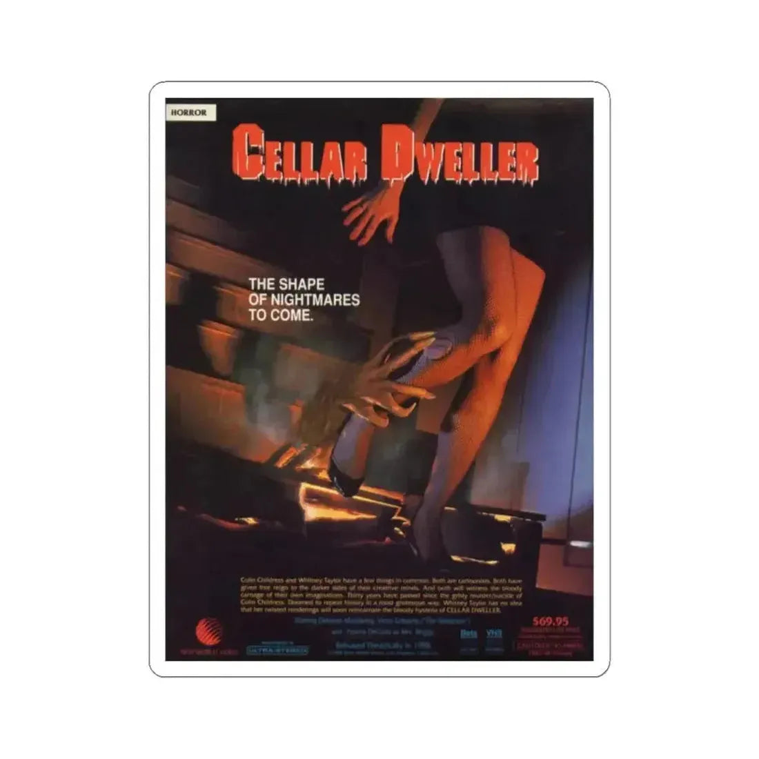 CELLAR DWELLER 1987 Movie Poster - STICKER Vinyl Kiss-Cut Decal 6 Inch White - The Sticker Space