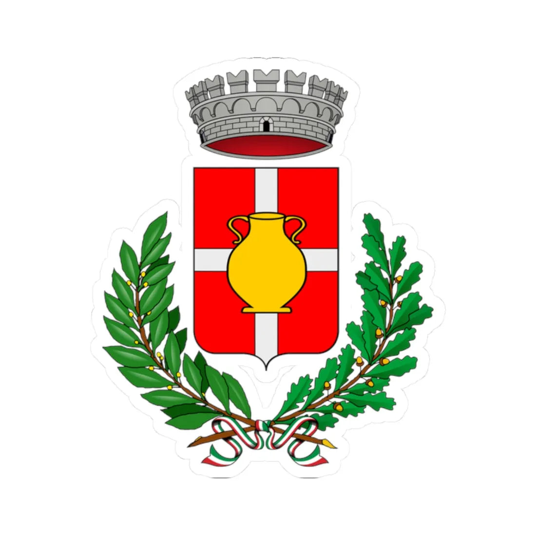 Celle Enomondo-Stemma (Italy) (Coat of Arms) STICKER Vinyl Kiss-Cut Decal 2 Inch White - The Sticker Space
