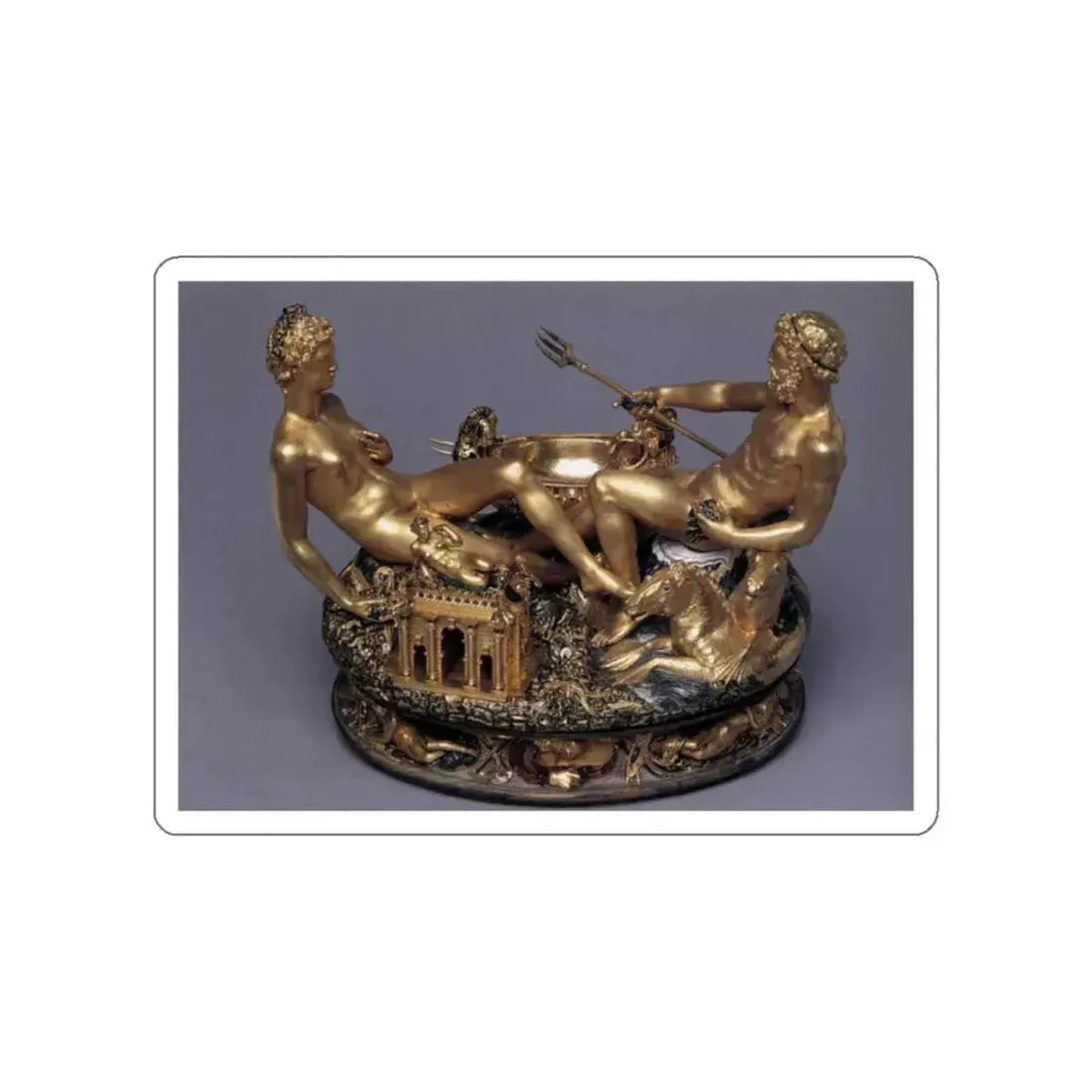 CELLINI, Benvenuto - Salt Cellar2 (Artwork) STICKER Vinyl Die-Cut Decal White Die-Cut 2 Inch - The Sticker Space