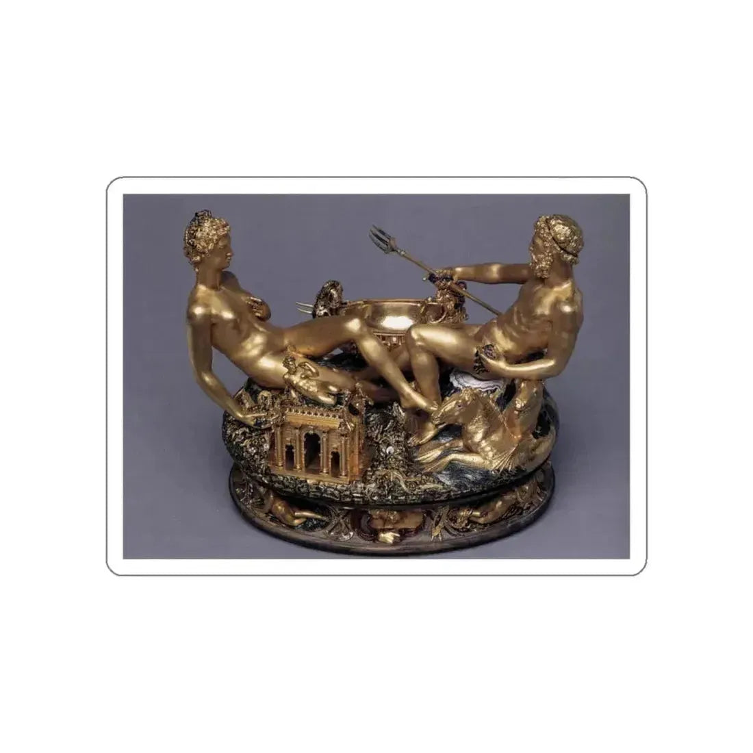 CELLINI, Benvenuto - Salt Cellar2 (Artwork) STICKER Vinyl Die-Cut Decal White Die-Cut 5 Inch - The Sticker Space