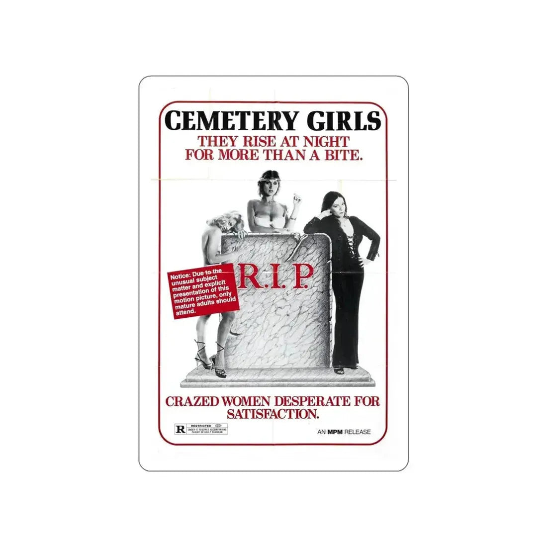 CEMETERY GIRLS (COUNT DRACULA'S GREAT LOVE) 1973 Movie Poster STICKER Vinyl Die-Cut Decal 6 Inch - The Sticker Space