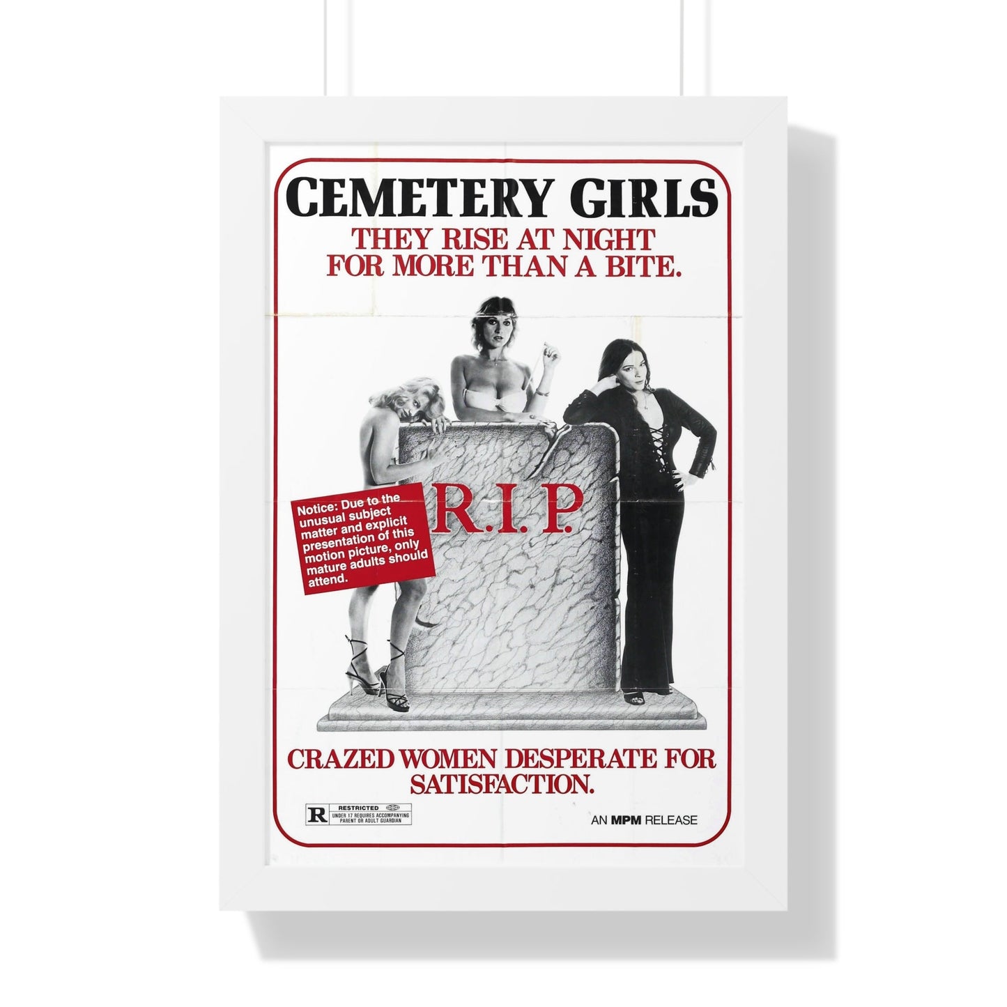 CEMETERY GIRLS (COUNT DRACULA'S GREAT LOVE) 1973 - Framed Movie Poster-16″ x 24″-The Sticker Space