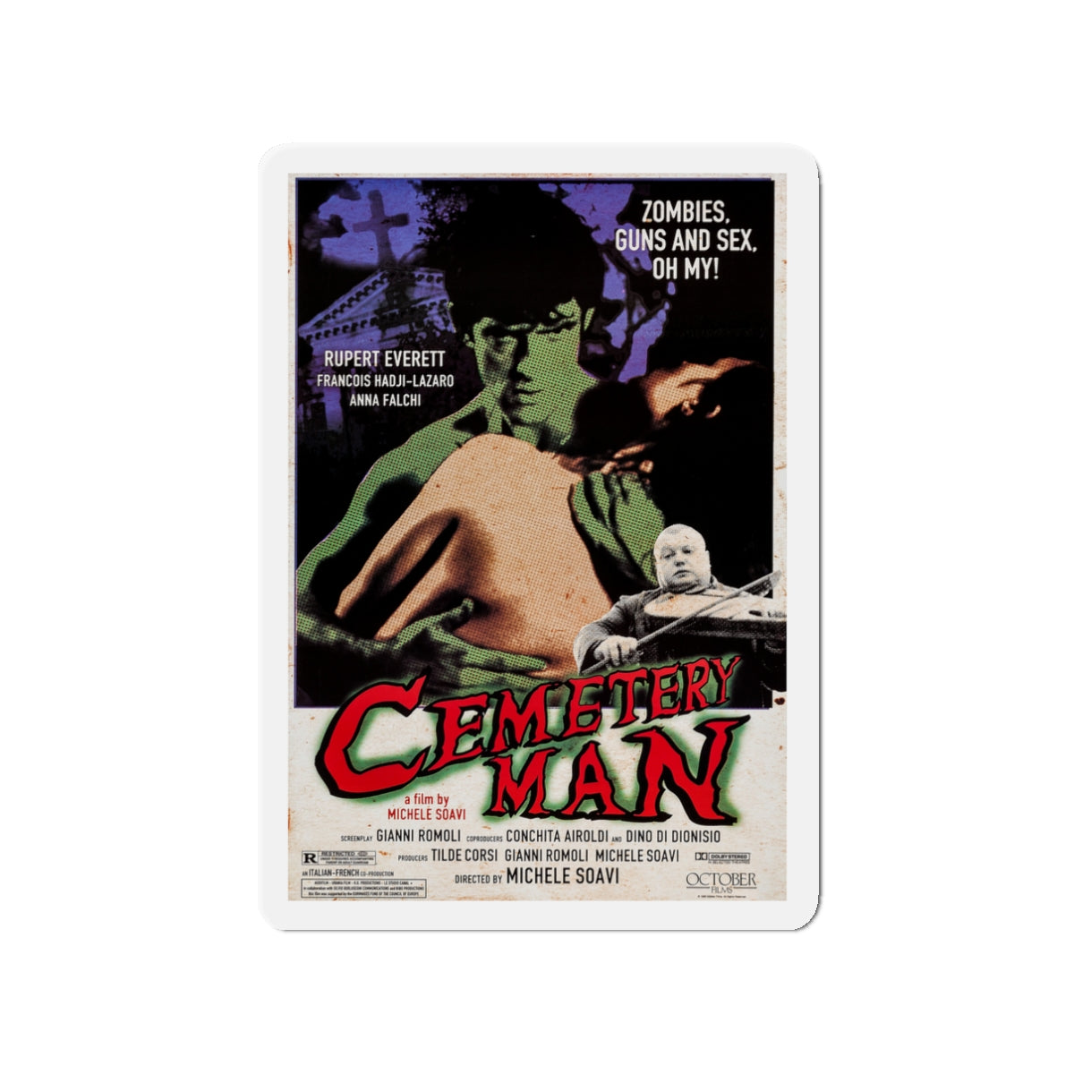 CEMETERY MAN (DELLAMORTE DELLAMORE) 1994 Movie Poster - Die-Cut Magnet-3" x 3"-The Sticker Space