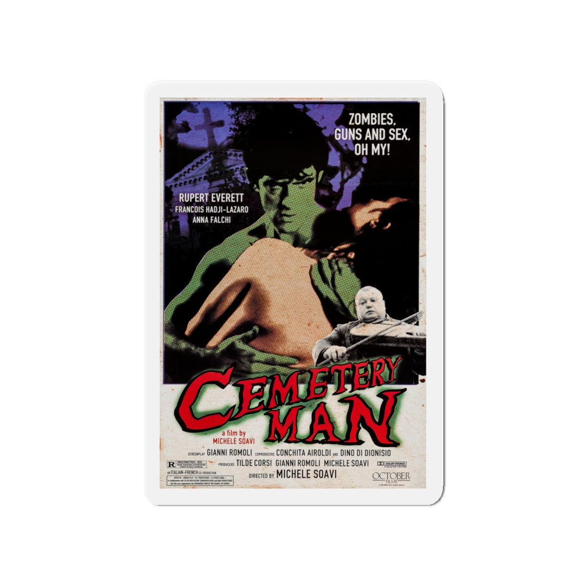 CEMETERY MAN (DELLAMORTE DELLAMORE) 1994 Movie Poster - Die-Cut Magnet-4" x 4"-The Sticker Space