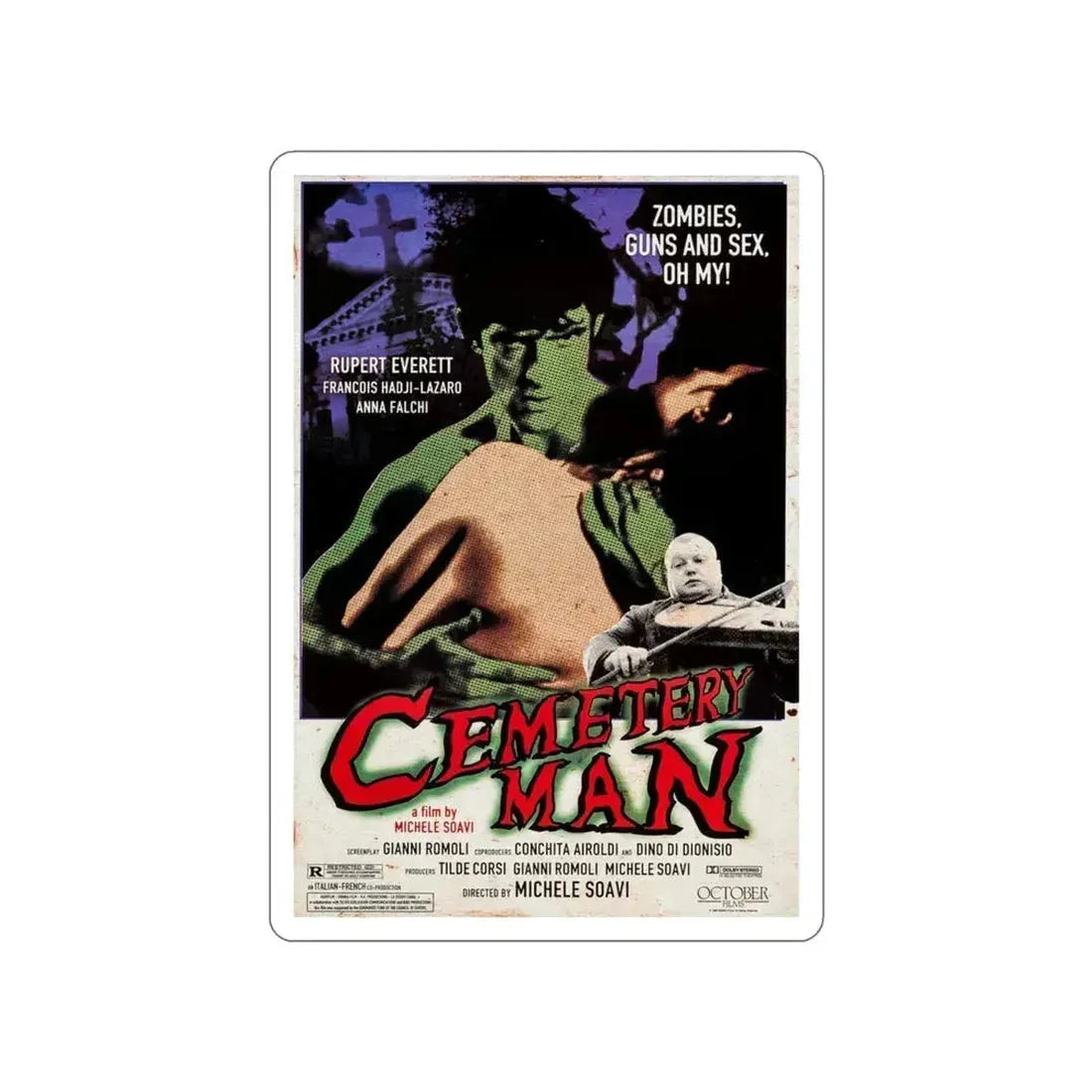 CEMETERY MAN (DELLAMORTE DELLAMORE) 1994 Movie Poster STICKER Vinyl Die-Cut Decal 3 Inch - The Sticker Space