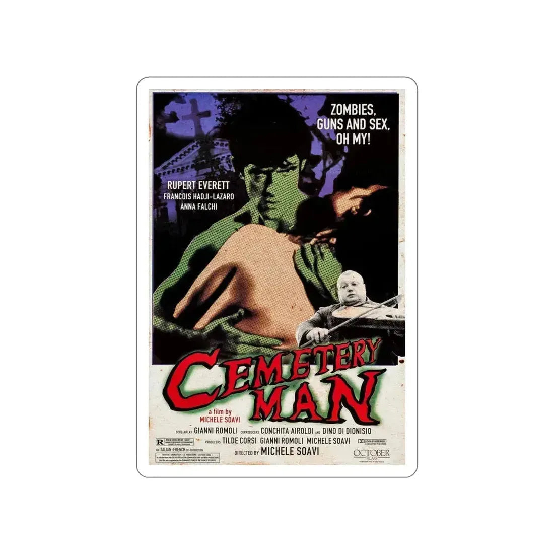 CEMETERY MAN (DELLAMORTE DELLAMORE) 1994 Movie Poster STICKER Vinyl Die-Cut Decal 4 Inch - The Sticker Space