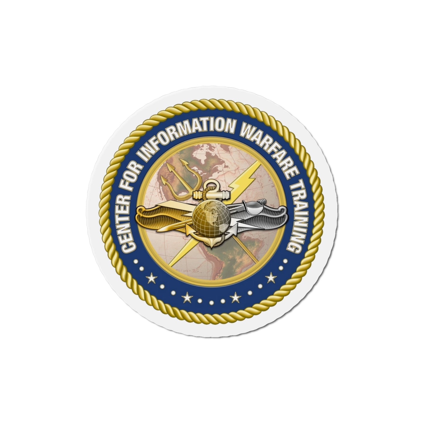 Center for Information Warfare Training (U.S. Navy) Die-Cut Magnet-4" x 4"-The Sticker Space