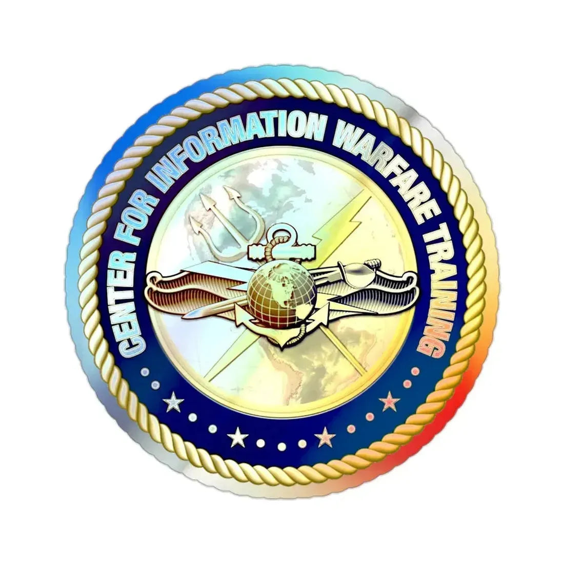 Center for Information Warfare Training (U.S. Navy) Holographic STICKER Die-Cut Vinyl Decal 2 Inch Holographic - The Sticker Space