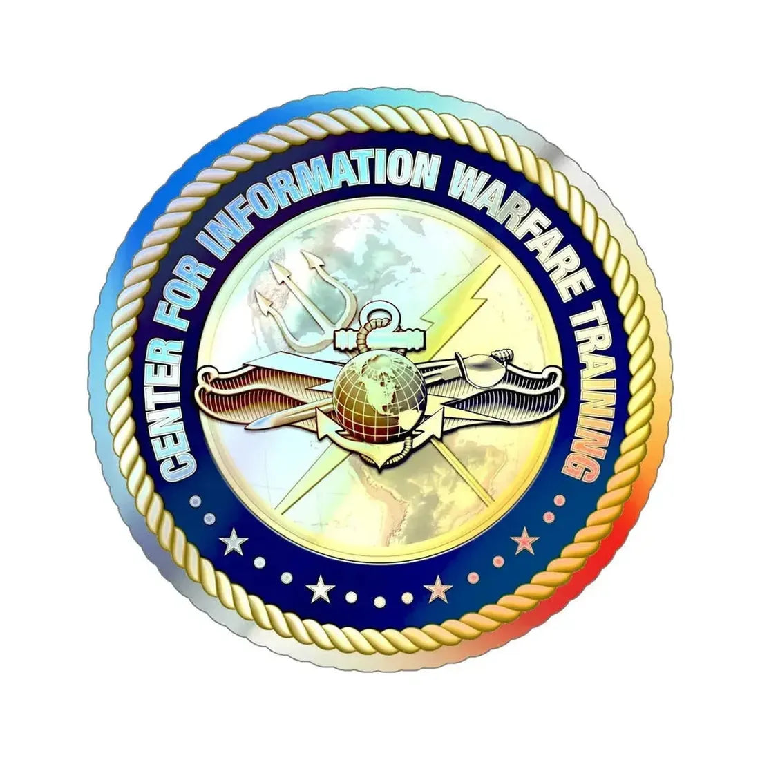 Center for Information Warfare Training (U.S. Navy) Holographic STICKER Die-Cut Vinyl Decal - The Sticker Space
