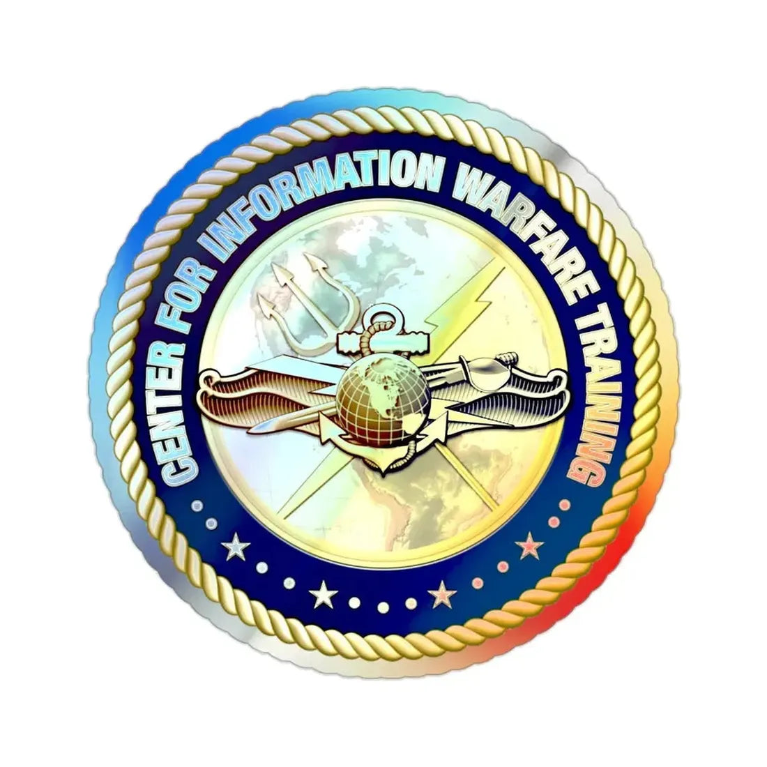 Center for Information Warfare Training (U.S. Navy) Holographic STICKER Die-Cut Vinyl Decal - The Sticker Space