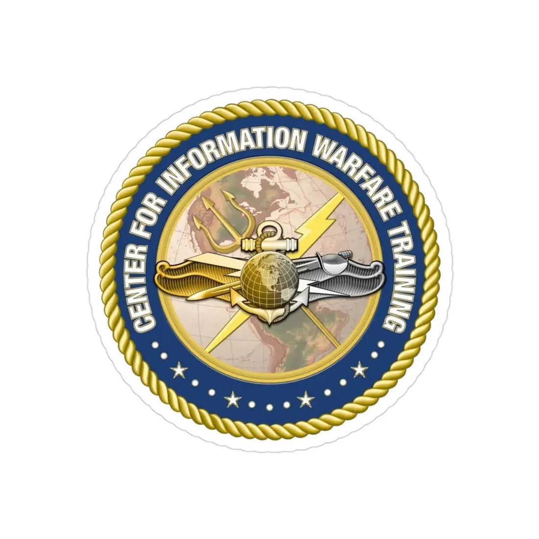 Center for Information Warfare Training (U.S. Navy) Transparent STICKER Die-Cut Vinyl Decal 3 Inch Transparent - The Sticker Space