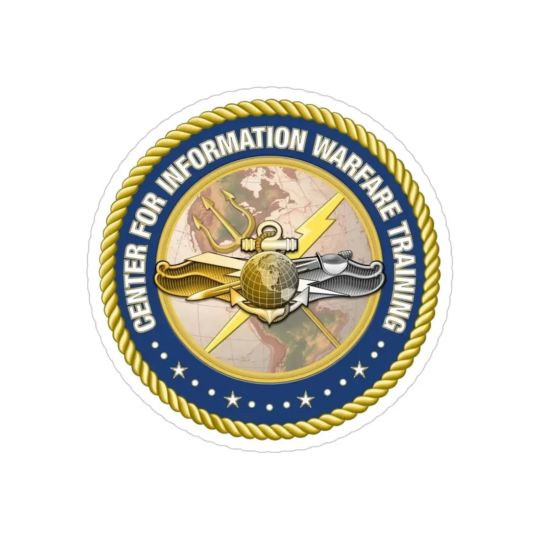 Center for Information Warfare Training (U.S. Navy) Transparent STICKER Die-Cut Vinyl Decal 5 Inch Transparent - The Sticker Space