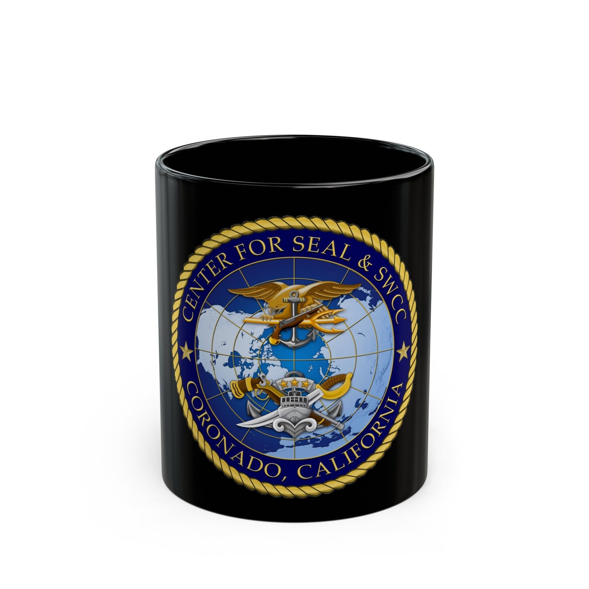 Center for SEAL and SWCC (U.S. Navy) Black Coffee Mug-11oz-The Sticker Space