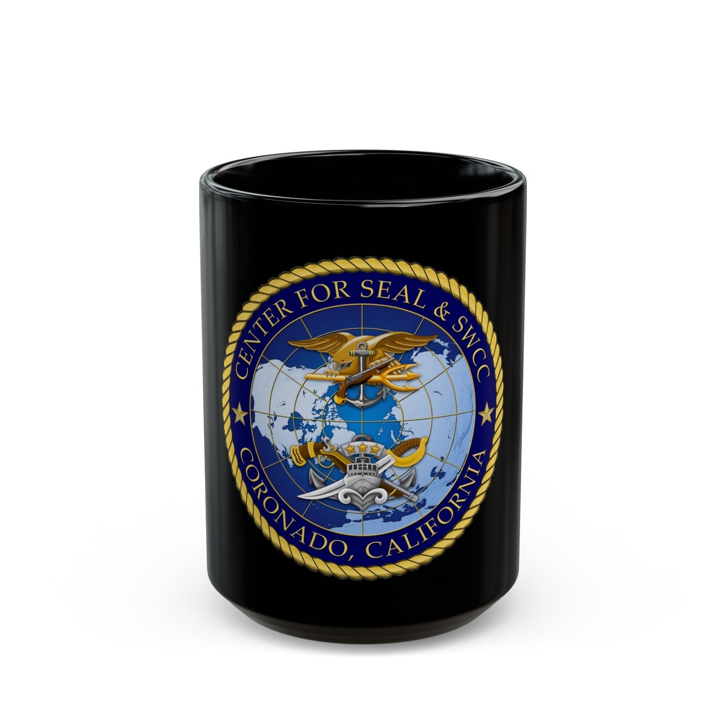 Center for SEAL and SWCC (U.S. Navy) Black Coffee Mug-15oz-The Sticker Space