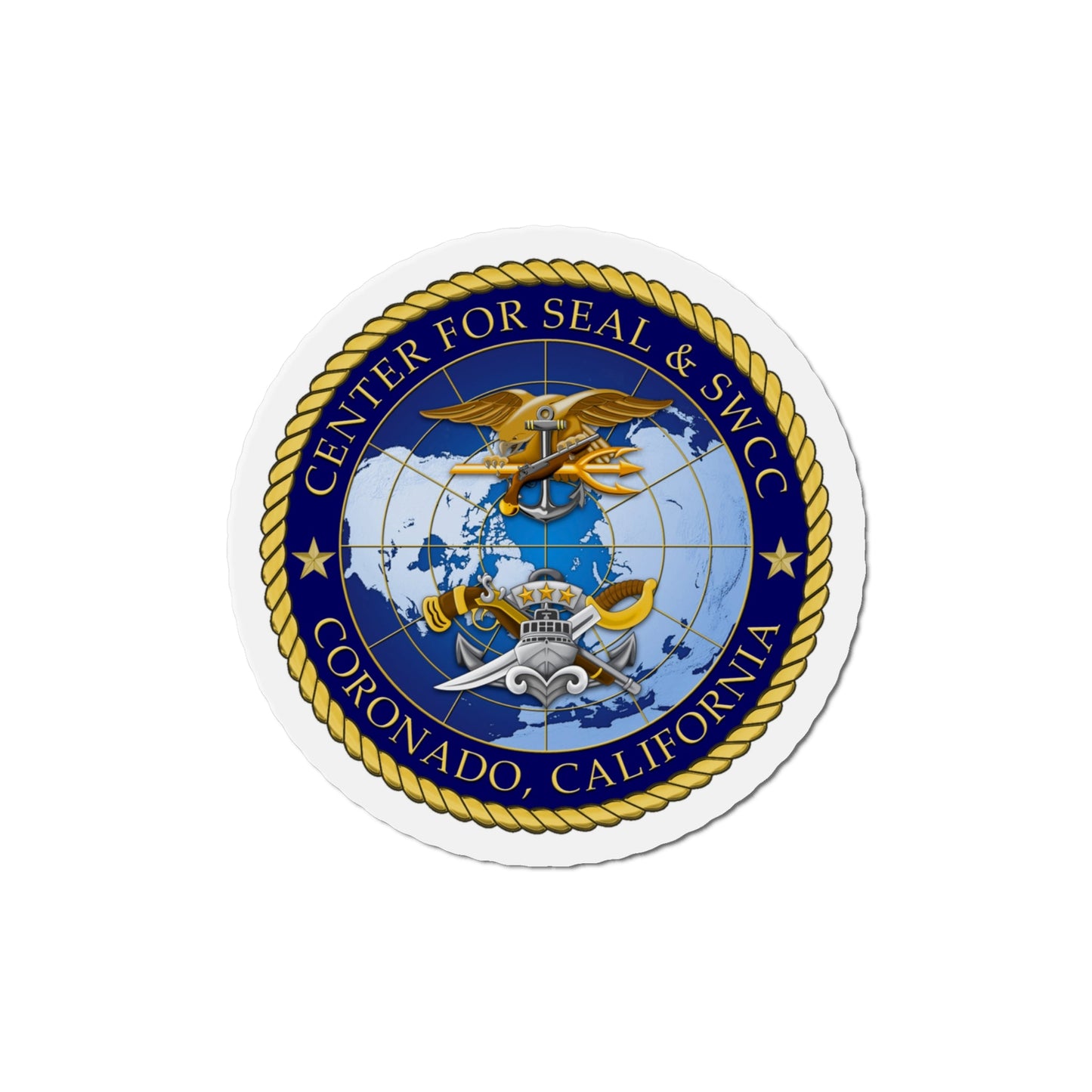 Center for SEAL and SWCC (U.S. Navy) Die-Cut Magnet-4" x 4"-The Sticker Space