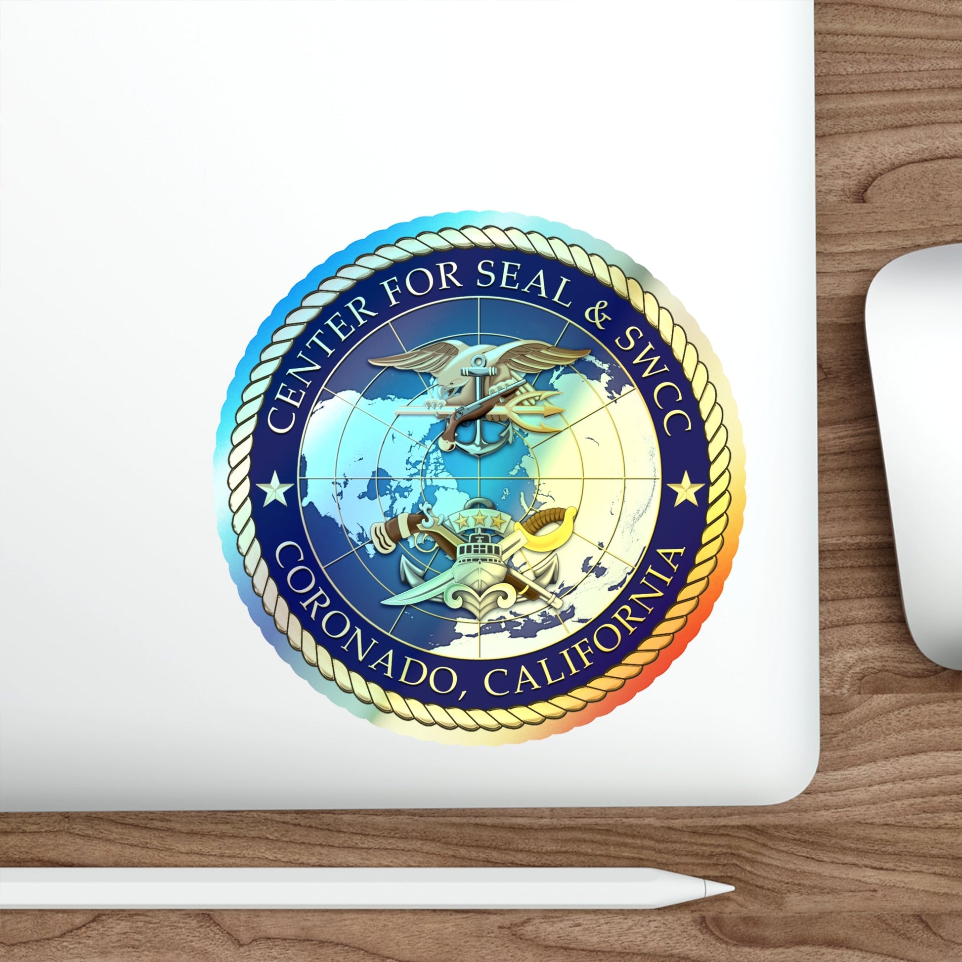 Center for SEAL and SWCC (U.S. Navy) Holographic STICKER Die-Cut Vinyl Decal-The Sticker Space