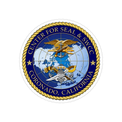 Center for SEAL and SWCC (U.S. Navy) Transparent STICKER Die-Cut Vinyl Decal 5 Inch Transparent - The Sticker Space