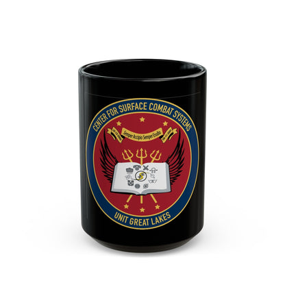 Center For Service Combat Systems Unit Great Lakes (U.S. Navy) Black Coffee Mug-15oz-The Sticker Space