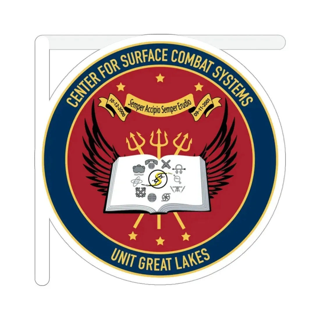 Center For Service Combat Systems Unit Great Lakes (U.S. Navy) STICKER Vinyl Die-Cut Decal 3 Inch - The Sticker Space