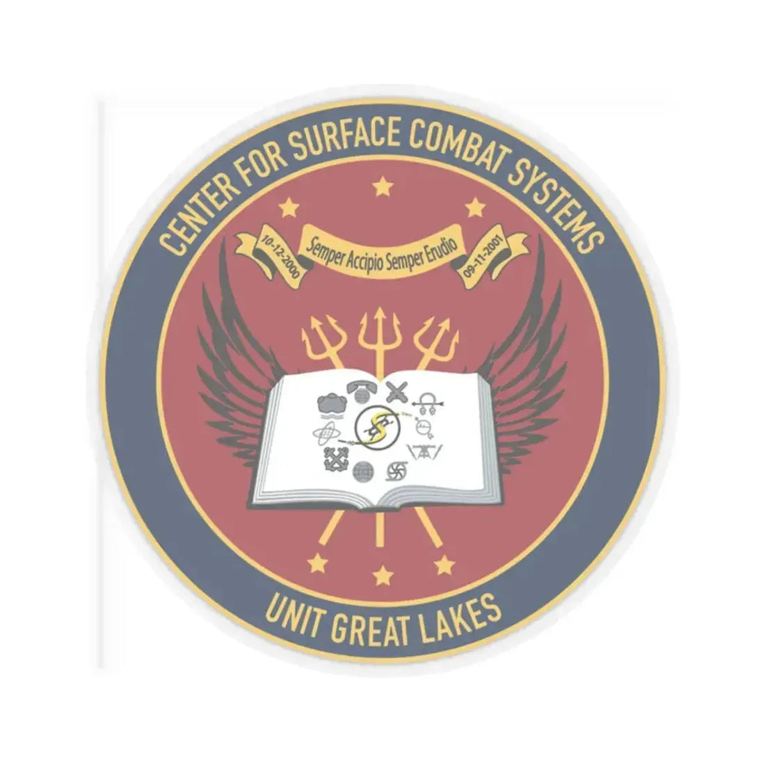 Center For Service Combat Systems Unit Great Lakes (U.S. Navy) STICKER Vinyl Kiss-Cut Decal 3 Inch Transparent - The Sticker Space