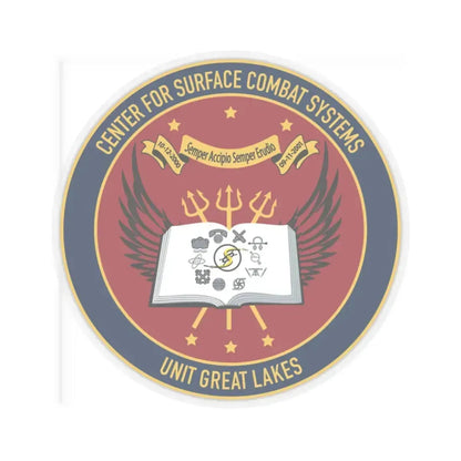 Center For Service Combat Systems Unit Great Lakes (U.S. Navy) STICKER Vinyl Kiss-Cut Decal 3 Inch Transparent - The Sticker Space