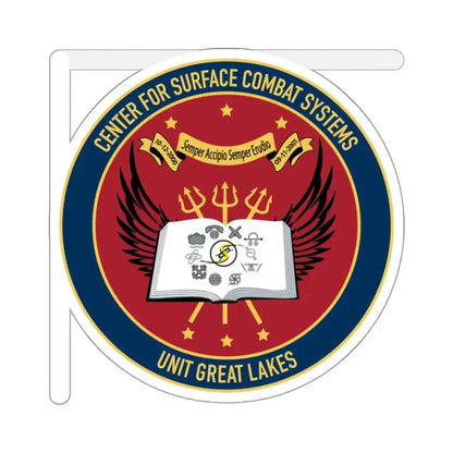 Center For Service Combat Systems Unit Great Lakes (U.S. Navy) STICKER Vinyl Kiss-Cut Decal 3 Inch White - The Sticker Space