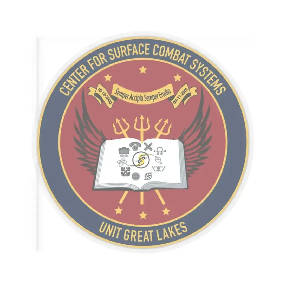 Center For Service Combat Systems Unit Great Lakes (U.S. Navy) STICKER Vinyl Kiss-Cut Decal 4 Inch Transparent - The Sticker Space