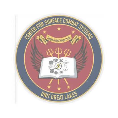 Center For Service Combat Systems Unit Great Lakes (U.S. Navy) STICKER Vinyl Kiss-Cut Decal 4 Inch Transparent - The Sticker Space