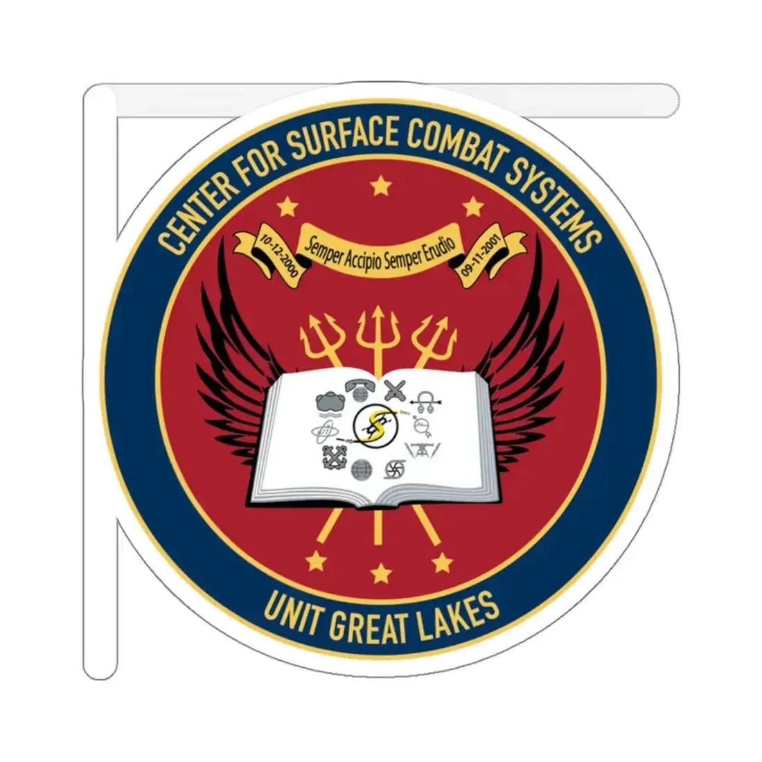 Center For Service Combat Systems Unit Great Lakes (U.S. Navy) STICKER Vinyl Kiss-Cut Decal 4 Inch White - The Sticker Space