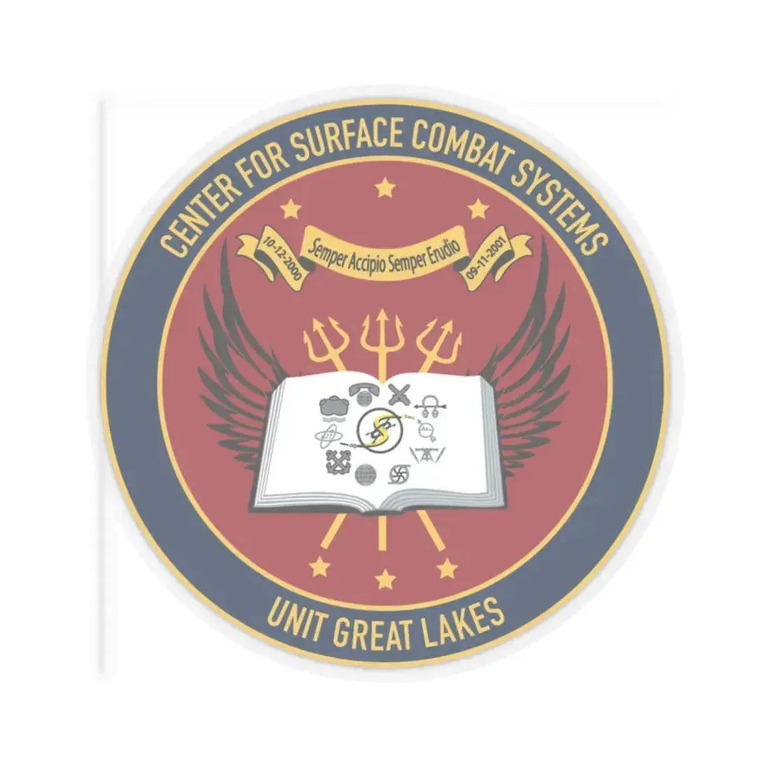 Center For Service Combat Systems Unit Great Lakes (U.S. Navy) STICKER Vinyl Kiss-Cut Decal 6 Inch Transparent - The Sticker Space