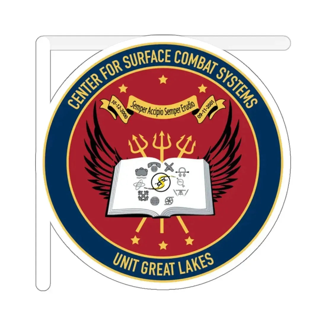 Center For Service Combat Systems Unit Great Lakes (U.S. Navy) STICKER Vinyl Kiss-Cut Decal 6 Inch White - The Sticker Space