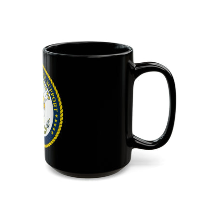 Center for Service Support Newport RI (U.S. Navy) Black Coffee Mug-The Sticker Space