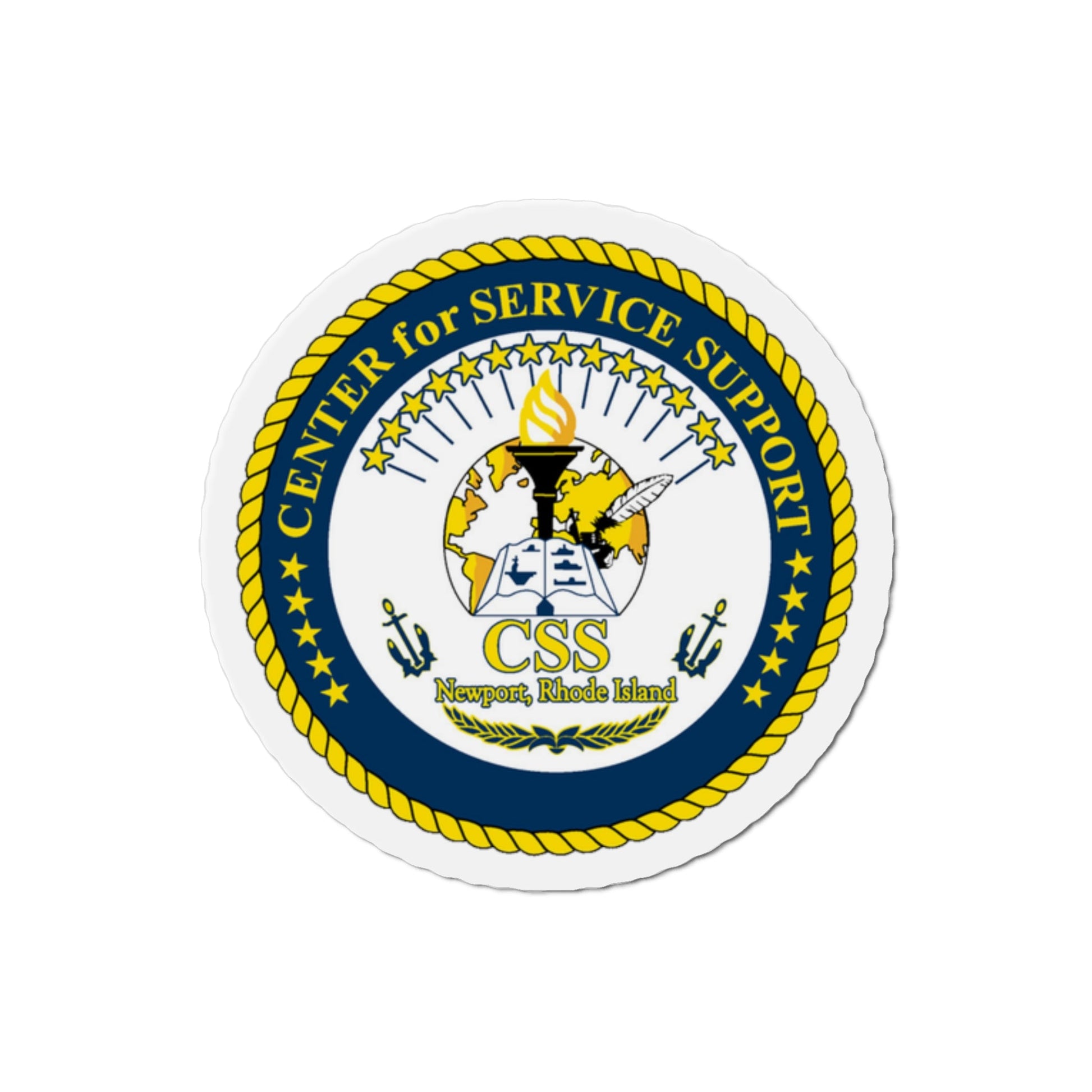 Center for Service Support Newport RI (U.S. Navy) Die-Cut Magnet-2" x 2"-The Sticker Space