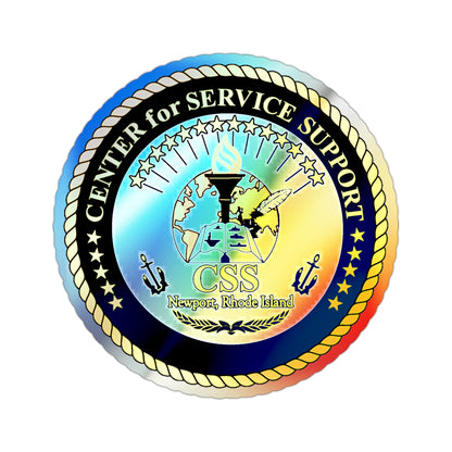 Center for Service Support Newport RI (U.S. Navy) Holographic STICKER Die-Cut Vinyl Decal-2 Inch-The Sticker Space