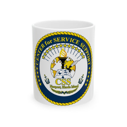 Center for Service Support Newport RI (U.S. Navy) White Coffee Mug-11oz-The Sticker Space