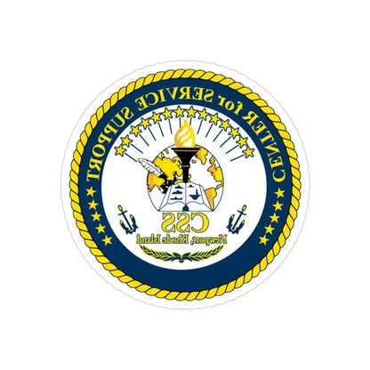 Center for Service Support Newport RI (U.S. Navy) REVERSE PRINT Transparent Die-Cut STICKER 3 Inch Die-Cut Transparent - The Sticker Space